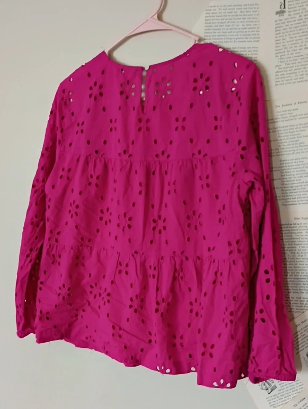 J.Crew Pink Eyelet Top